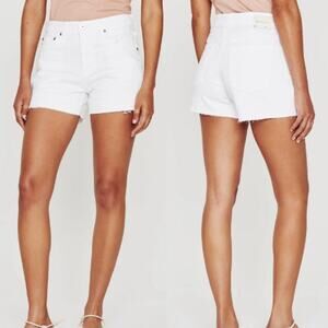 Adriano Goldschmied Hailey Cut-Off Ex Boyfriend Shorts Denim White Women's 25